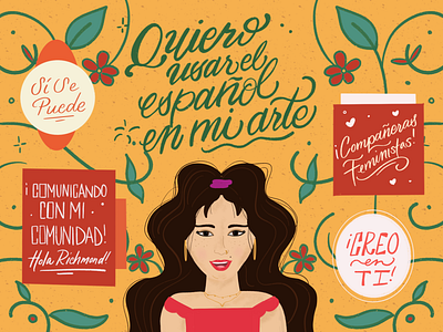 Aprendiendo Español illustration latina latinx spanish