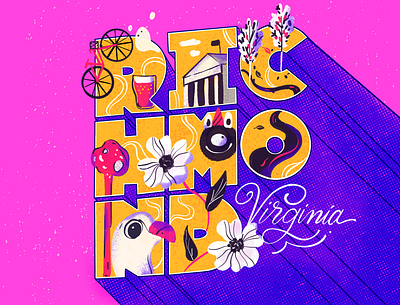 Richmond illustration lettering richmond rva virginia
