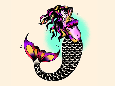 J - Just Keep Swimming 36daysoftype j mermaid procreate texture tattoo inspired vector illustration