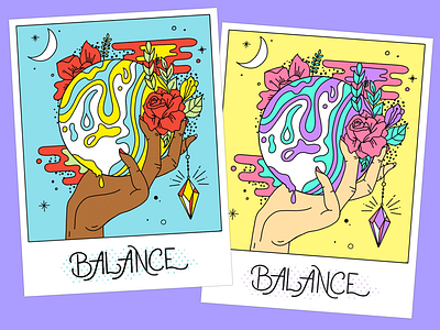 Balance illustration lettering procreate tarot