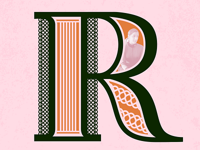 R ~ Ruth Bader Ginsburg 36daysoftype 36daysoftype r dropcap fearless females lettering r ruth bader ginsburg supreme court women