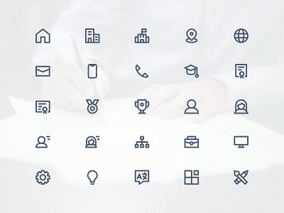 CV / Resume Icon Set affinity designer blue icon icon set icons icons pack illustration ui user interface