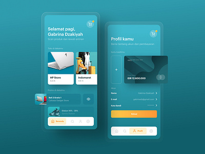 Discount App with Mobile Payment app app design clean credit card design discount e wallet minimalism mobile mobile app modern payment app teal ui user experience user inteface ux