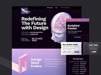 Nice Design Conference | Website Design branding clean dark design gradient graphic design logo portfolio ui ui design user interface ux website