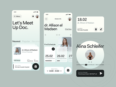 Findoc | Doctor Appointment Mobile App app appointment booking clean design doctor figma health hospital minimal mobile app ui user interface ux