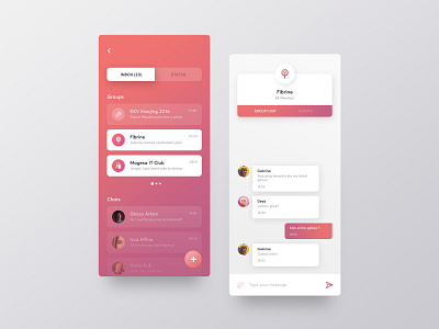 Chatting App Exploration app chatting gradient interface mobile ui user interface ux
