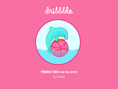Thankyou ball dolphin dribbble first invitation shot thanks yuhan