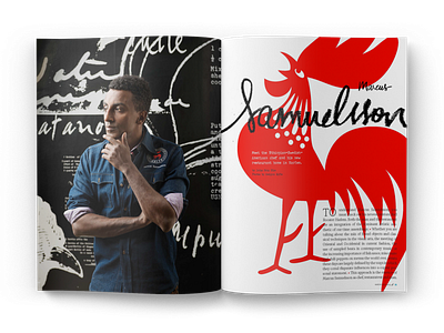 Marcus Samuelsson spread layout lettering magazine