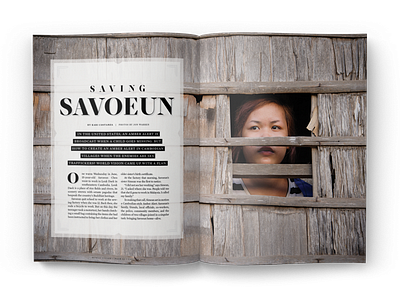 Saving Savoeun spread art direction layout magazine photography type