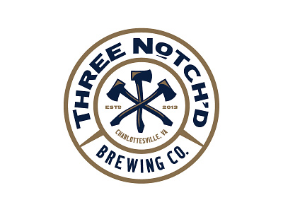 Three Notch'd Brewing Co. axes badge beer charlottesville craft beer logo three notchd virginia