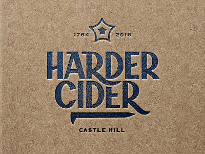 Harder Cider branding apple badge beer branding cider custom type hard label r spike star type