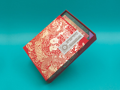 USPS Lunar New Year Boxed Edition box foil letterpress lunar new year packaging stamps