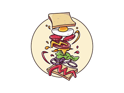 Levitating Sandwich 🥪🥪😋 affinity design design drawing food food illustration illustration sandwich vector