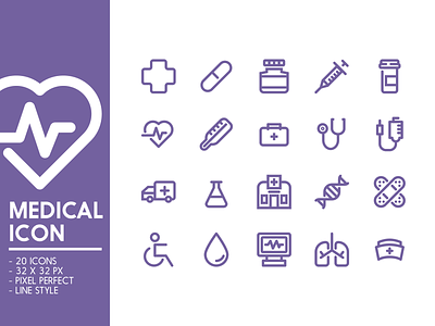 Medical Icon in Line Style icon ui ux vector
