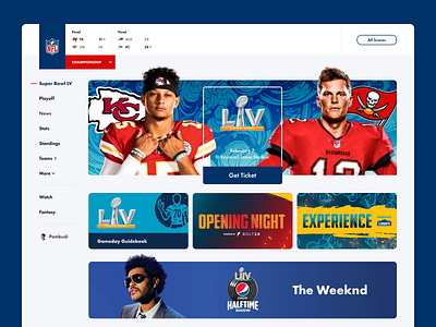 #Exploration NFL Superbowl Page by Ivan Pambudi on Dribbble