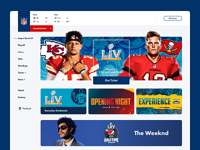 #Exploration NFL Superbowl Page football homepage landing page nfl superbowl