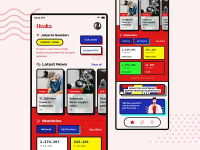 RG Design Challenge - Healta Homepage covid design challenge homepage memphis style mondrian pop color