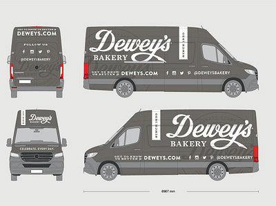 Dewey's Bakery Sprinter Van Concept bakery design food packaging packaging design specialty food vehicle wrap