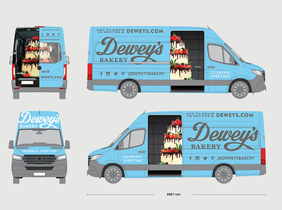 Dewey's Bakery Sprinter Van Concept bakery design food packaging packaging design vehicle wrap