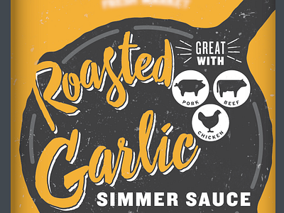 Simmer Sauce Packaging in progress packaging skillet typography