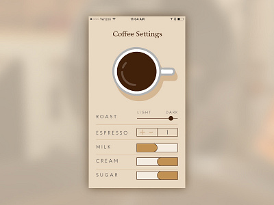 Daily UI 007 - Settings 007 app coffee dailyui ui user interface ux