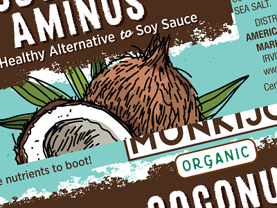 Coconut Aminos WIP aminos art direction coconut cpg design illustration packaging design wip