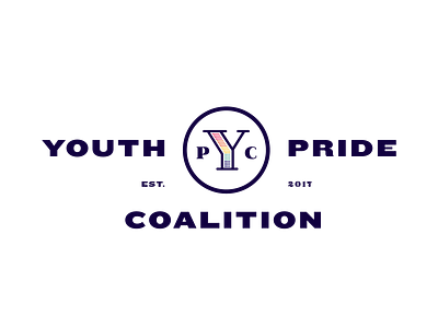 Youth Pride Coalition Logo branding design flat identity lettering logo minimal type typography vector