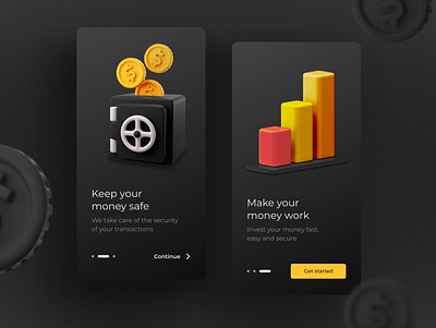 Dark Banking Mobile App app design ui