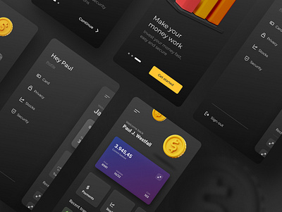 Dark Banking Mobile App app design ui