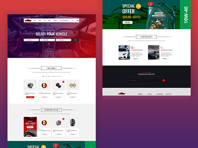 Car accesories & Service homepage design landing page mockup design ui uiux