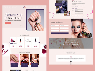 Landing page design for Nail Art & Nail Spa homepage design landing page design mockup design nail art nail spa ui