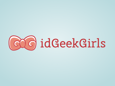 IdGeekGirls fancy geek girl girly logo pink red