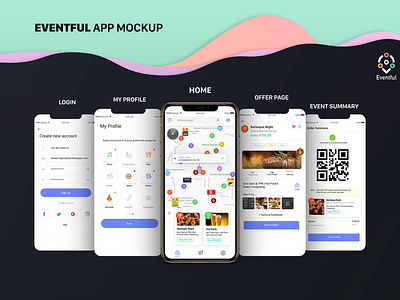 App Branding + Screens app flat logo typography ui ux