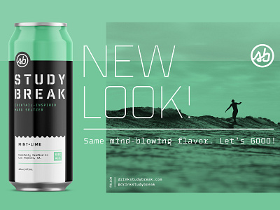 Study Break Cans branding california can coastal design identity packaging seltzer surf