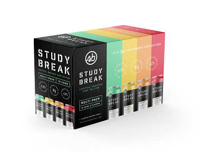 Study Break Multi-Pack alcohol branding cpg design logo packaging seltzer