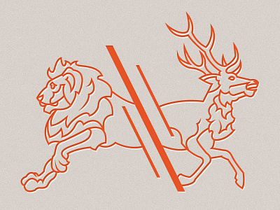 The Lion & The Stag animals illustration lion stag thicklines