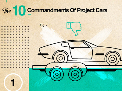 10 Commandments Of Project Cars cars icon identity illustration infographic web