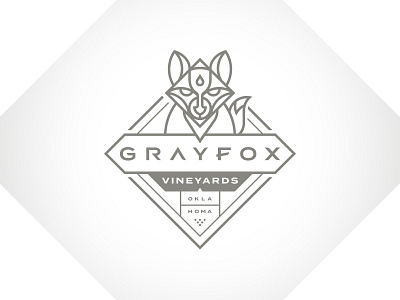 GRAYFOX Lockup Opt. 1 animals branding fox geometric illustration mark thicklines