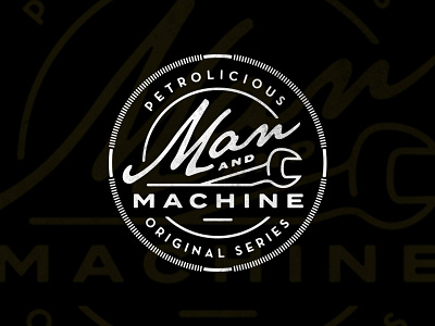 Petrolicious / Man & Machine automotive badge branding cars crest lockup