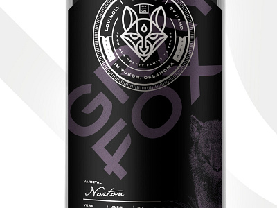 Grayfox (red) Wine Label animals branding fox geometric illustration label mark thicklines wine