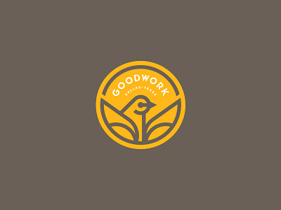 GOODWORK Badge animals badge bird branding geometric illustration logo logotype mark pigeon thicklines yellow