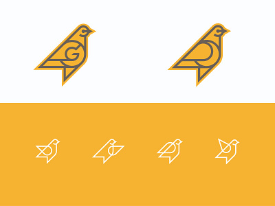 Birds on Birds animals badge bird branding geometric illustration logo logotype mark pigeon thicklines yellow