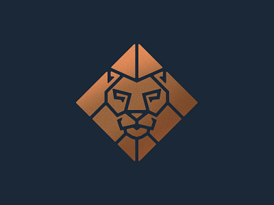 LEO 3 animals badge branding cat geometric illustration lion logo mark navy rose gold thicklines