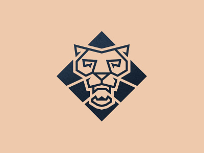 LEO 4 animals badge branding cat geometric illustration lion logo mark navy rose gold thicklines