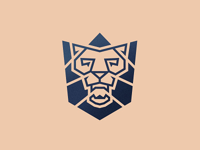 LEO 5 animals badge branding cat geometric illustration lion logo mark navy rose gold thicklines