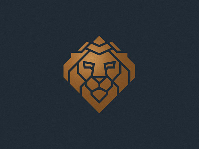 MAGNUS animals badge branding cat geometric gold illustration lion logo mark navy thicklines