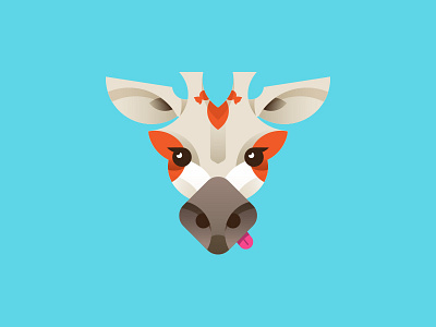 Giraffe Illo animals blue design giraffe illustration orange vector