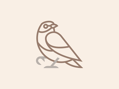 Yep, a bird. badge birds branding illustration lockup logo monoline pattern thicklines