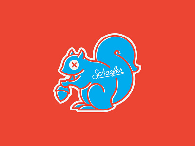 Dead Squirrel animal badge branding illustration logo monoline pattern squirrel sticker thicklines