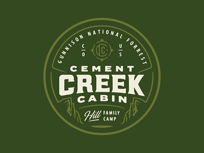 Cement Creek Cabin badge camp colorado crest forrest illustration outdoors patch